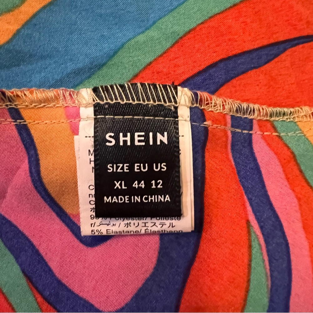 SHEIN Colorful Swirl Backless Dress Womens XL - Picture 2 of 16